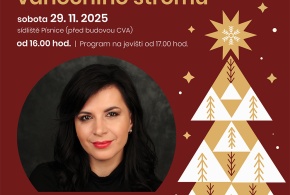 V programu rozsvícení vánočního stromu vystoupí Andrea Kalivodová, sólistka ND Praha 29.11. 2025
