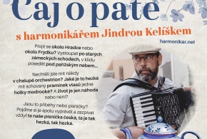 Čaj o páté s harmonikářem Jindrou Kelíškem, středa 25. května 17:00hod.