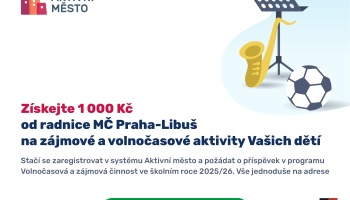 Aktivní město. Získejte 1000,-Kč od radnice MČ Praha-Libuš na kroužky